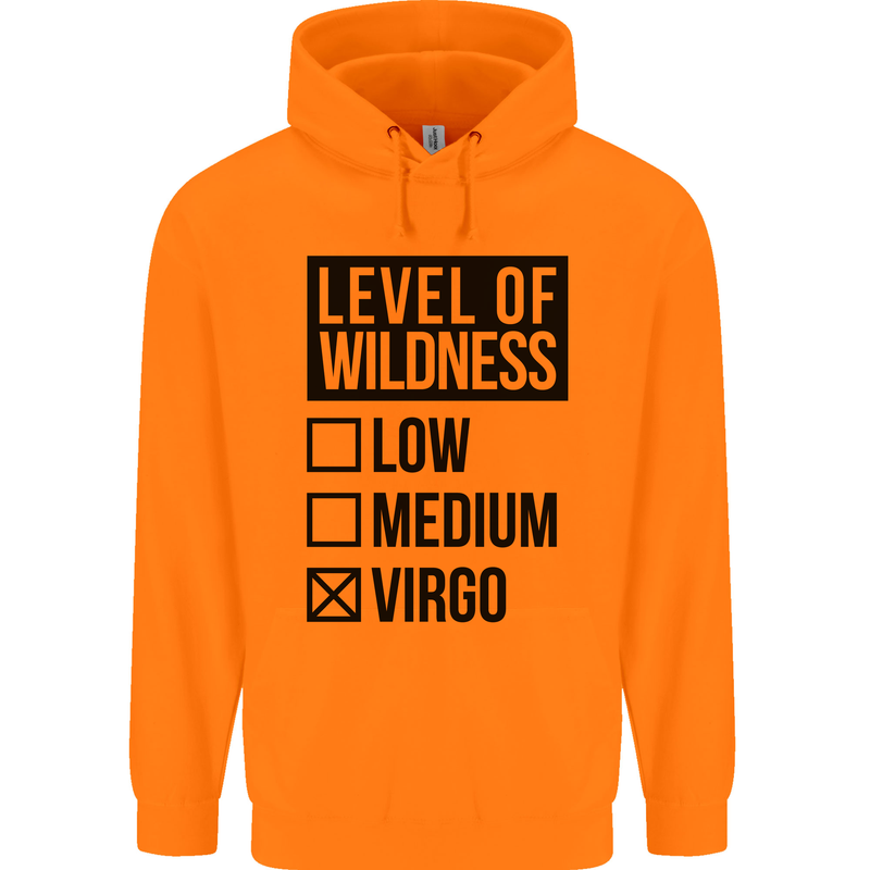 Levels of Wildness Virgo Mens 80% Cotton Hoodie Orange