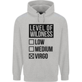 Levels of Wildness Virgo Mens 80% Cotton Hoodie Sports Grey
