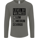 Levels of Wildness Virgo Mens Long Sleeve T-Shirt Charcoal