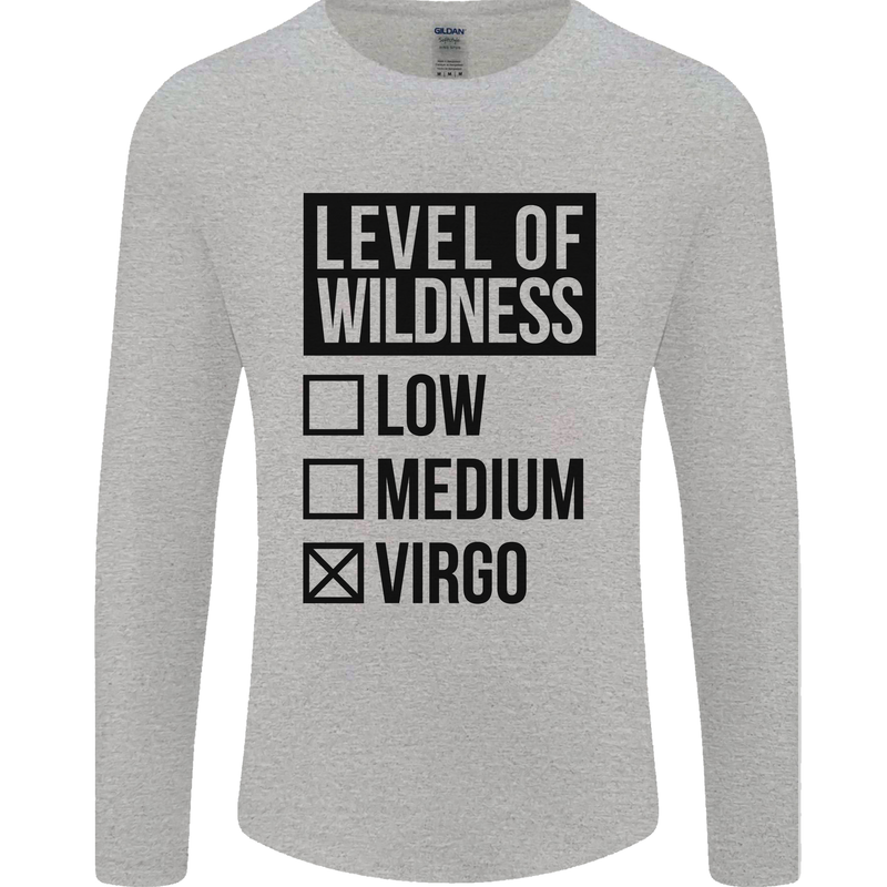Levels of Wildness Virgo Mens Long Sleeve T-Shirt Sports Grey