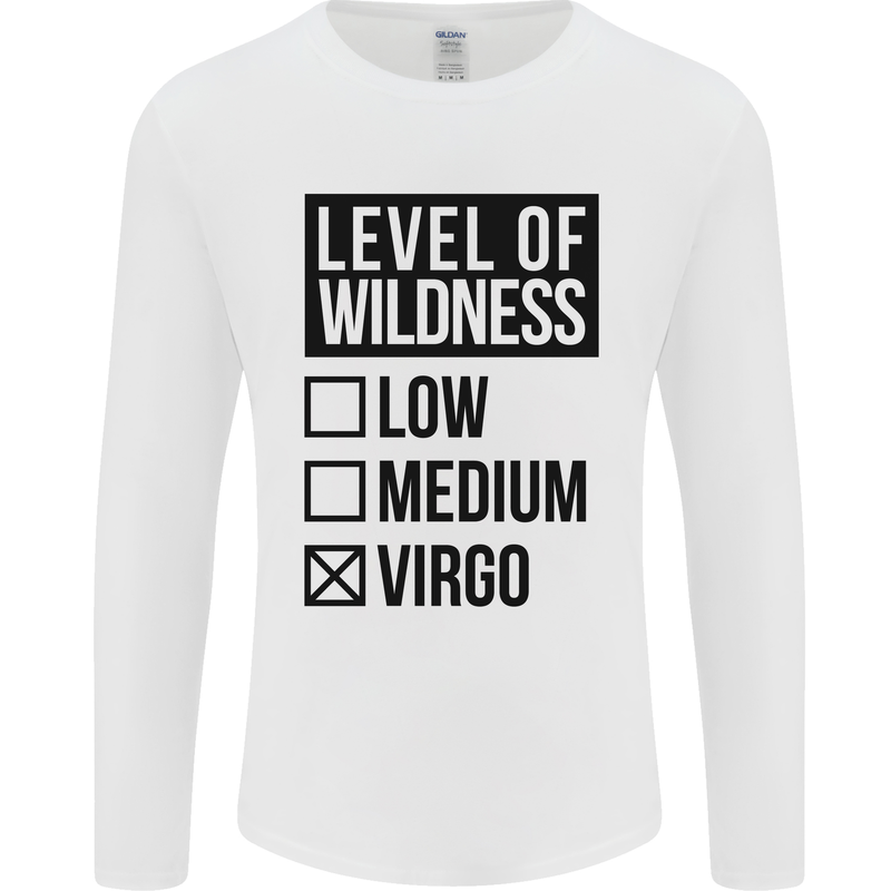 Levels of Wildness Virgo Mens Long Sleeve T-Shirt White