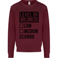 Levels of Wildness Virgo Mens Sweatshirt Jumper Maroon