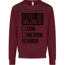 Levels of Wildness Virgo Mens Sweatshirt Jumper Maroon