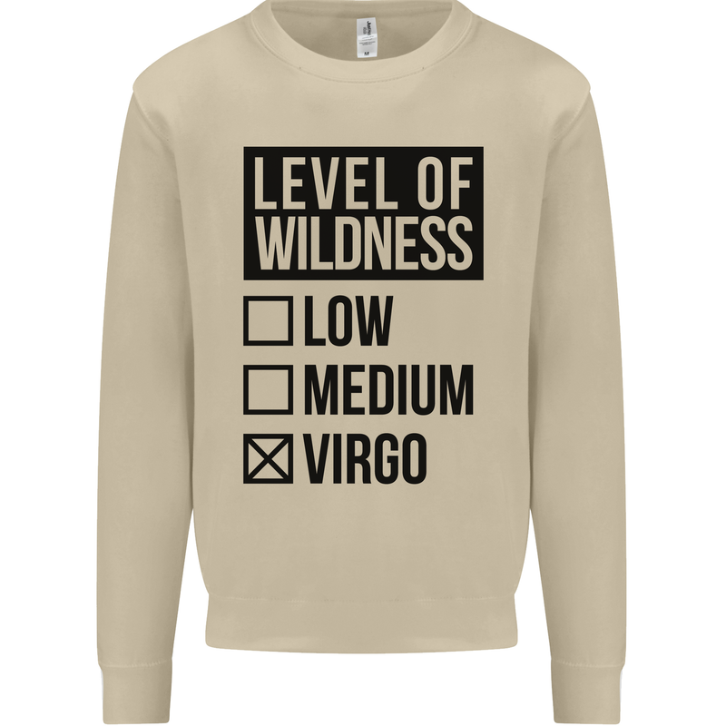 Levels of Wildness Virgo Mens Sweatshirt Jumper Sand