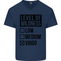 Levels of Wildness Virgo Mens V-Neck Cotton T-Shirt Navy Blue