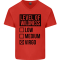 Levels of Wildness Virgo Mens V-Neck Cotton T-Shirt Red
