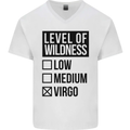 Levels of Wildness Virgo Mens V-Neck Cotton T-Shirt White