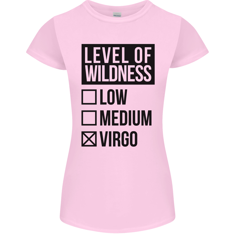 Levels of Wildness Virgo Womens Petite Cut T-Shirt Light Pink