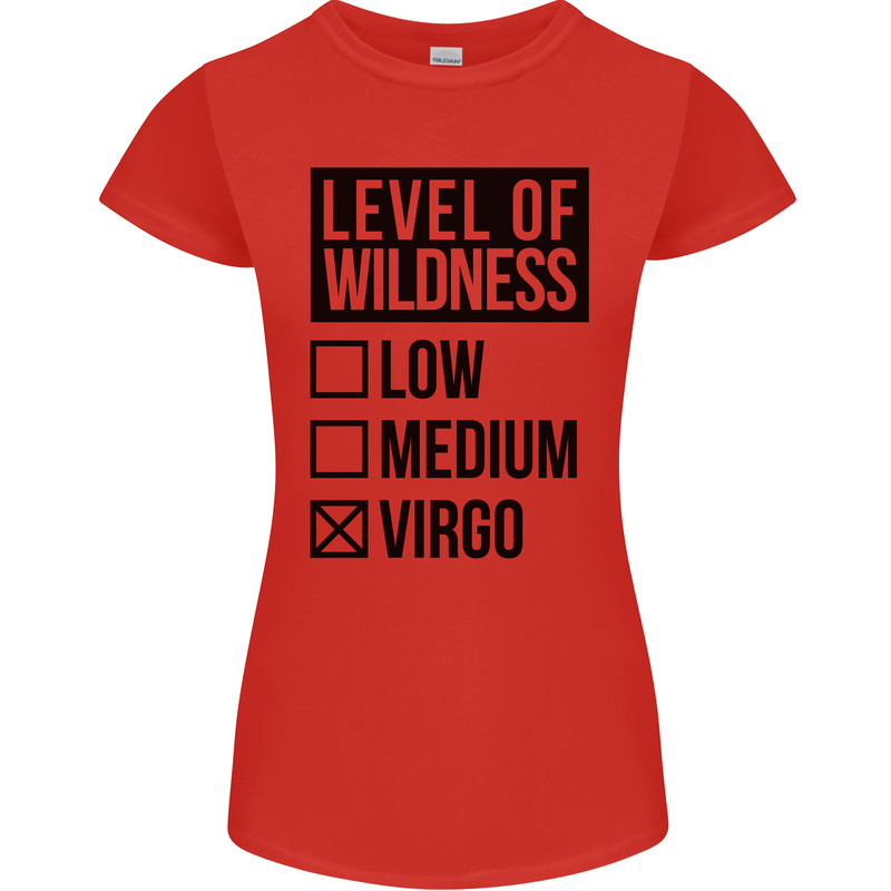 Levels of Wildness Virgo Womens Petite Cut T-Shirt Red