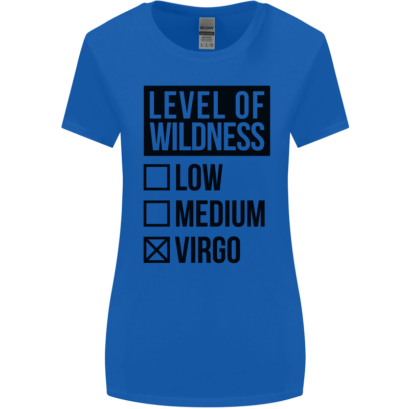 Levels of Wildness Virgo Womens Wider Cut T-Shirt Royal Blue