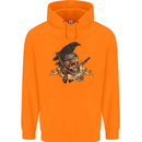 Libertad Skull Freedom Pirate Crow Raven Childrens Kids Hoodie Orange