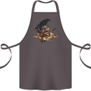 Libertad Skull Freedom Pirate Crow Raven Cotton Apron 100% Organic Dark Grey