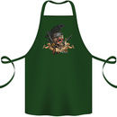 Libertad Skull Freedom Pirate Crow Raven Cotton Apron 100% Organic Forest Green