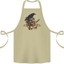 Libertad Skull Freedom Pirate Crow Raven Cotton Apron 100% Organic Khaki