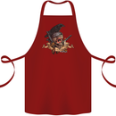 Libertad Skull Freedom Pirate Crow Raven Cotton Apron 100% Organic Maroon