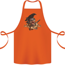 Libertad Skull Freedom Pirate Crow Raven Cotton Apron 100% Organic Orange