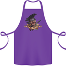Libertad Skull Freedom Pirate Crow Raven Cotton Apron 100% Organic Purple