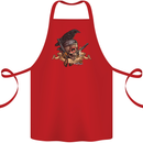 Libertad Skull Freedom Pirate Crow Raven Cotton Apron 100% Organic Red