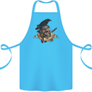 Libertad Skull Freedom Pirate Crow Raven Cotton Apron 100% Organic Turquoise