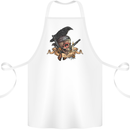Libertad Skull Freedom Pirate Crow Raven Cotton Apron 100% Organic White