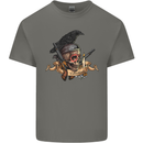 Libertad Skull Freedom Pirate Crow Raven Kids T-Shirt Childrens Charcoal
