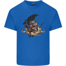 Libertad Skull Freedom Pirate Crow Raven Kids T-Shirt Childrens Royal Blue