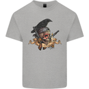 Libertad Skull Freedom Pirate Crow Raven Kids T-Shirt Childrens Sports Grey