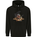 Libertad Skull Freedom Pirate Crow Raven Mens 80% Cotton Hoodie Black