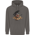 Libertad Skull Freedom Pirate Crow Raven Mens 80% Cotton Hoodie Charcoal