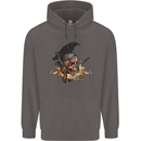 Libertad Skull Freedom Pirate Crow Raven Mens 80% Cotton Hoodie Charcoal