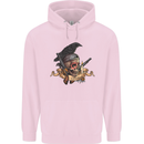 Libertad Skull Freedom Pirate Crow Raven Mens 80% Cotton Hoodie Light Pink