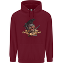 Libertad Skull Freedom Pirate Crow Raven Mens 80% Cotton Hoodie Maroon
