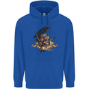 Libertad Skull Freedom Pirate Crow Raven Mens 80% Cotton Hoodie Royal Blue
