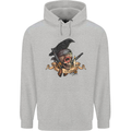 Libertad Skull Freedom Pirate Crow Raven Mens 80% Cotton Hoodie Sports Grey