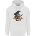 Libertad Skull Freedom Pirate Crow Raven Mens 80% Cotton Hoodie White