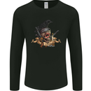 Libertad Skull Freedom Pirate Crow Raven Mens Long Sleeve T-Shirt Black
