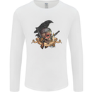 Libertad Skull Freedom Pirate Crow Raven Mens Long Sleeve T-Shirt White