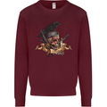 Libertad Skull Freedom Pirate Crow Raven Mens Sweatshirt Jumper Maroon