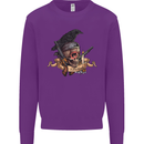 Libertad Skull Freedom Pirate Crow Raven Mens Sweatshirt Jumper Purple