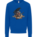 Libertad Skull Freedom Pirate Crow Raven Mens Sweatshirt Jumper Royal Blue