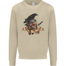Libertad Skull Freedom Pirate Crow Raven Mens Sweatshirt Jumper Sand