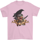 Libertad Skull Freedom Pirate Crow Raven Mens T-Shirt Cotton Gildan Light Pink