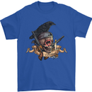 Libertad Skull Freedom Pirate Crow Raven Mens T-Shirt Cotton Gildan Royal Blue