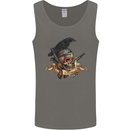 Libertad Skull Freedom Pirate Crow Raven Mens Vest Tank Top Charcoal