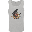 Libertad Skull Freedom Pirate Crow Raven Mens Vest Tank Top Sports Grey