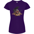 Libertad Skull Freedom Pirate Crow Raven Womens Petite Cut T-Shirt Purple