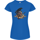 Libertad Skull Freedom Pirate Crow Raven Womens Petite Cut T-Shirt Royal Blue
