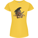 Libertad Skull Freedom Pirate Crow Raven Womens Petite Cut T-Shirt Yellow