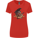Libertad Skull Freedom Pirate Crow Raven Womens Wider Cut T-Shirt Red