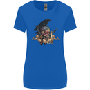 Libertad Skull Freedom Pirate Crow Raven Womens Wider Cut T-Shirt Royal Blue